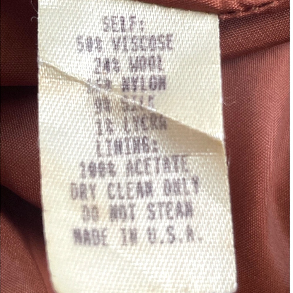 Vintage Nanette Lepore Skirt Women 12 Tan Wool Silk Blend Knee Length brown line - Picture 6 of 10
